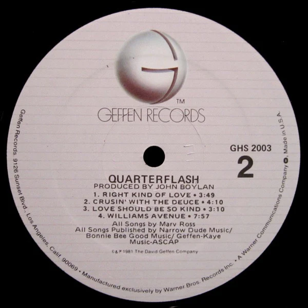 Quarterflash - Quarterflash (LP, Album, Spe) (Very Good Plus (VG+)) - Image 4