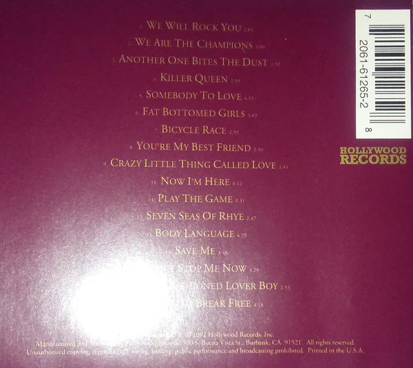 Queen - Greatest Hits (CD, Comp, RE, Son) (Near Mint (NM or M-)) - Image 2