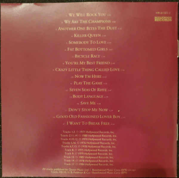 Queen - Greatest Hits (CD, Comp, RE, Son) (Near Mint (NM or M-)) - Image 5
