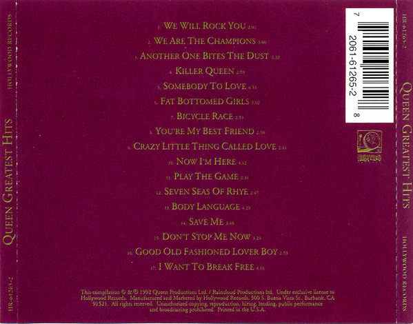 Queen - Greatest Hits (CD, Comp, RP) (Very Good Plus (VG+)) - Image 2