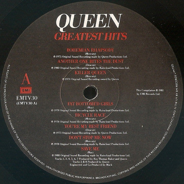 Queen - Greatest Hits (LP, Comp, No ) (Very Good Plus (VG+)) - Image 3