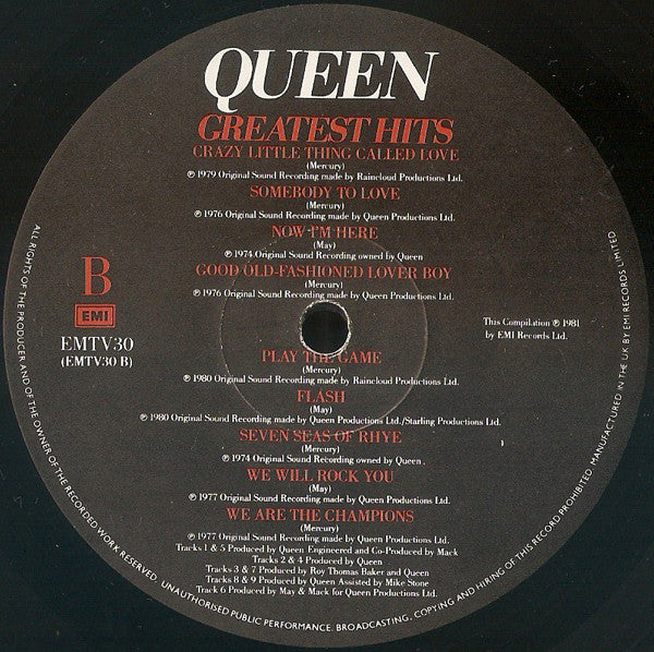 Queen - Greatest Hits (LP, Comp, No ) (Very Good Plus (VG+)) - Image 4