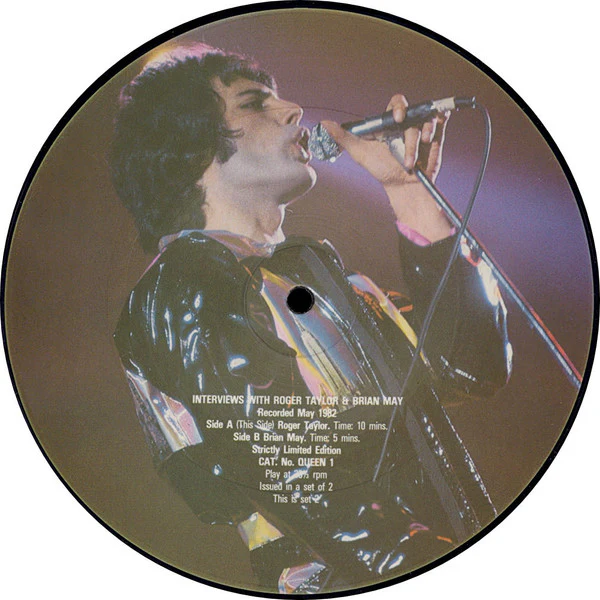 Queen - Interviews With Roger Taylor & Brian May (7", Ltd, Pic, Unofficial, 2/2) (Near Mint (NM or M-))