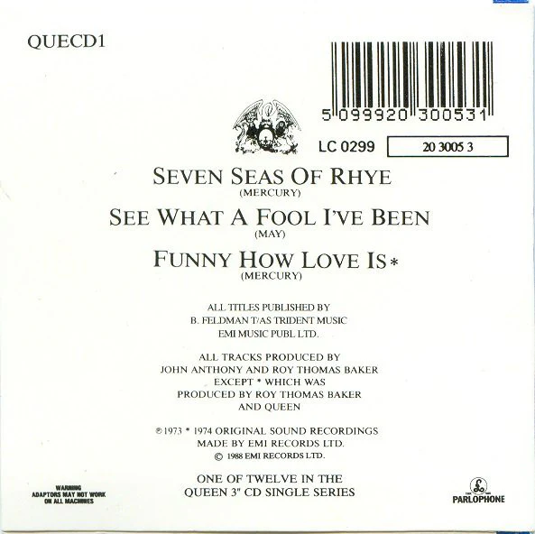 Queen - Seven Seas Of Rhye (CD, Mini, Maxi) (Near Mint (NM or M-)) - Image 2