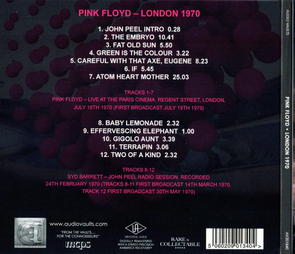 Pink Floyd ā London 1970 (CD, Bootleg) (Near Mint (NM or M-)) - Image 2