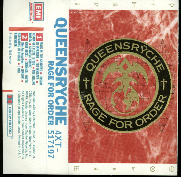 Queensrÿche - Rage For Order (Cass, Album, Club, Col) (Very Good Plus (VG+))