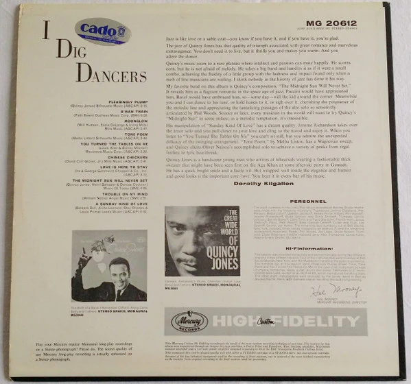 Quincy Jones & Band - I Dig Dancers (LP, Album, Mono) (Very Good Plus (VG+)) - Image 2