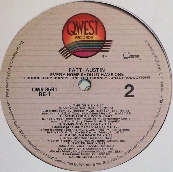 Quincy Jones Presents Patti Austin - Every Home Should Have One (LP, Album, Win) (Very Good (VG)) - Image 4