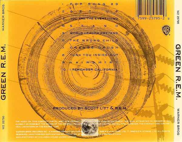R.E.M. - Green (CD, Album, Club, CRC) (Very Good Plus (VG+)) - Image 2