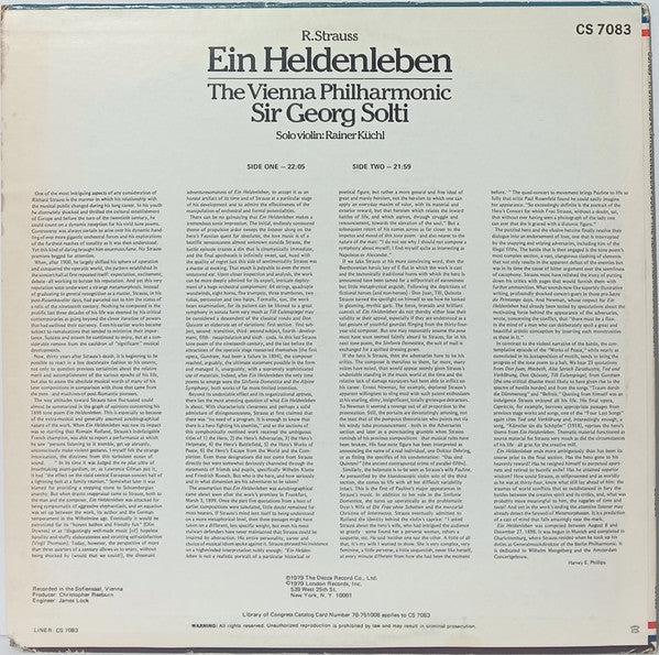 Richard Strauss, Wiener Philharmoniker, Georg Solti - Ein Heldenleben (LP, Album) (Near Mint (NM or M-)) - Image 2