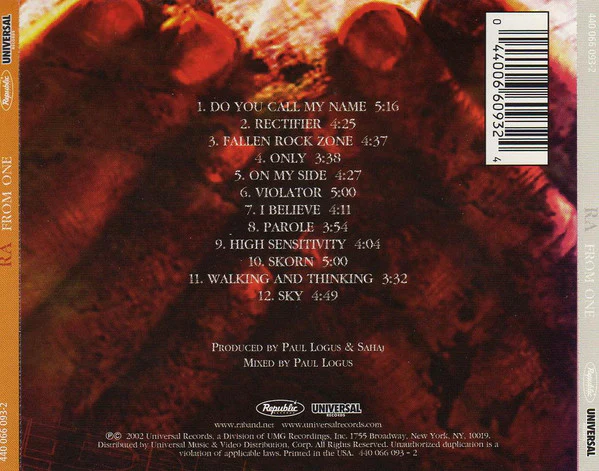 Ra  - From One (CD, Album) (Very Good Plus (VG+)) - Image 2