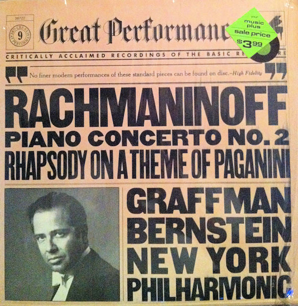 Sergei Vasilyevich Rachmaninoff - Gary Graffman, Leonard Bernstein, New York Philharmonic - Piano Concerto No. 2 / Rhapsody On A Theme Of Paganini (LP, RE, RM) (Near Mint (NM or M-)) - Image 5