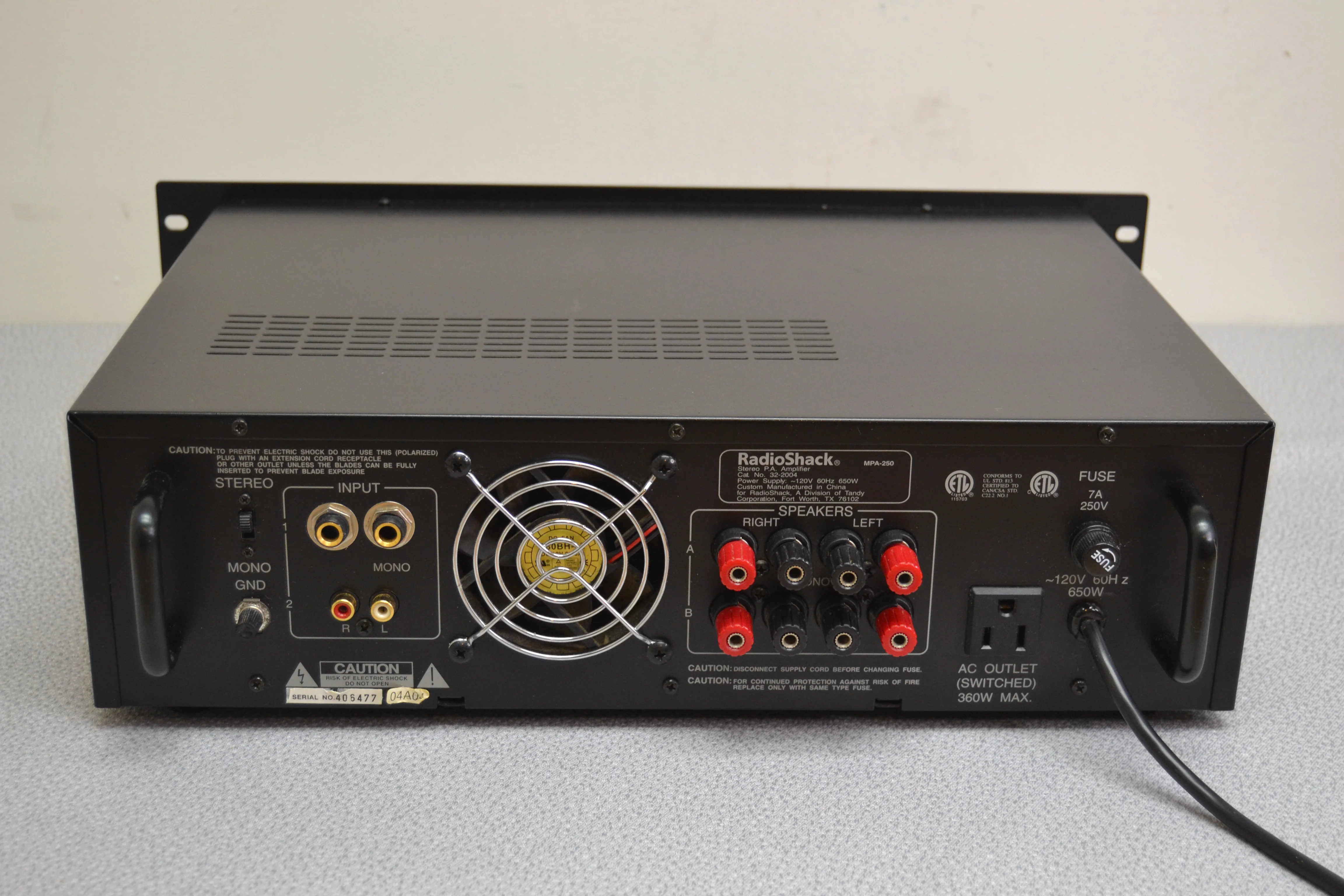 Radio Shack MPA-250 Stereo Power Amplifier - Image 7