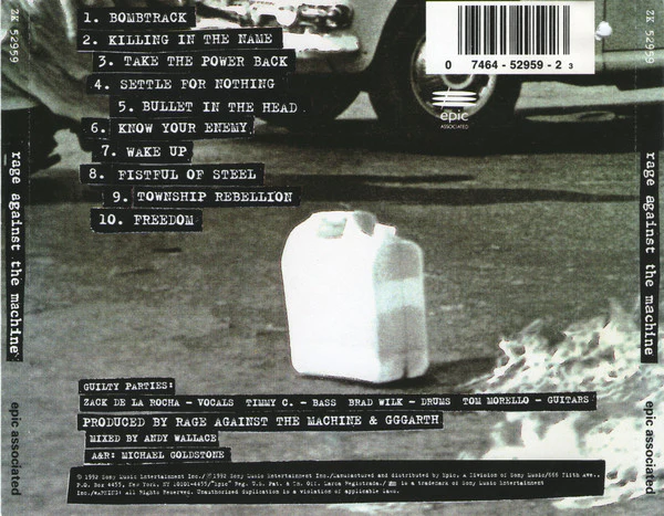 Rage Against The Machine - Rage Against The Machine (CD, Album, RP, Pit) (Near Mint (NM or M-)) - Image 2