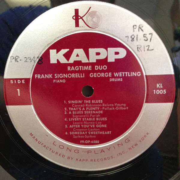 Ragtime Duo - Keys And Skins (LP, Mono) (Very Good Plus (VG+)) - Image 3