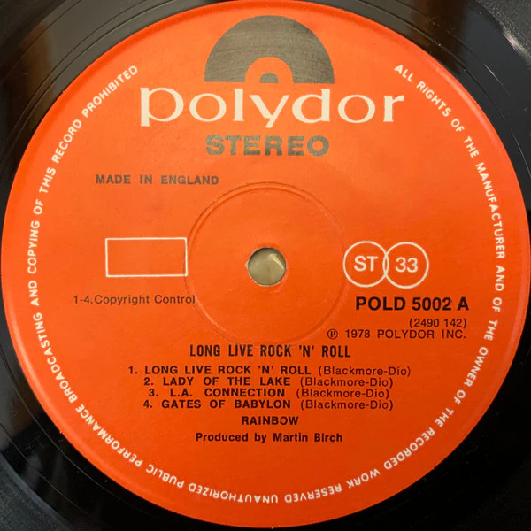 Rainbow -  Long Live Rock 'N' Roll (LP, Album, Ltd) (Near Mint (NM or M-)) - Image 3