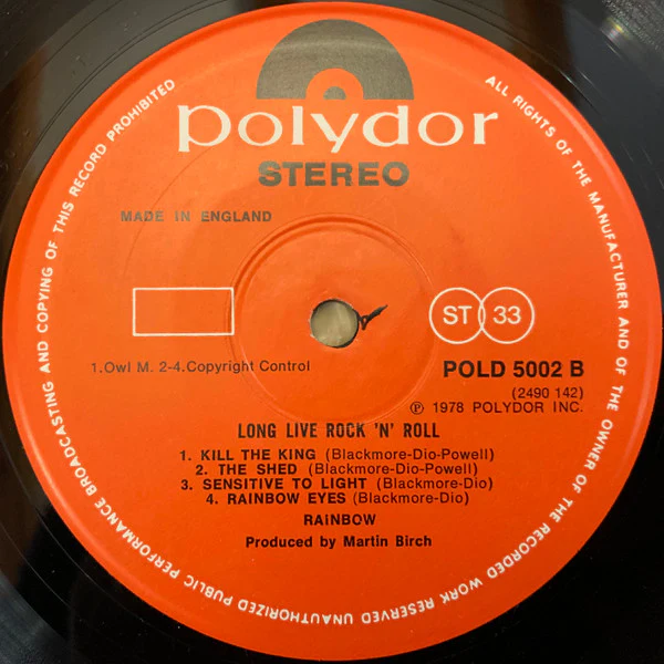 Rainbow -  Long Live Rock 'N' Roll (LP, Album, Ltd) (Near Mint (NM or M-)) - Image 4