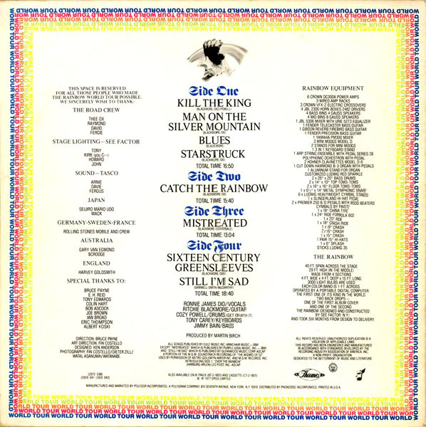 Rainbow - On Stage (2xLP, Album, Pit) (Good Plus (G+)) - Image 2