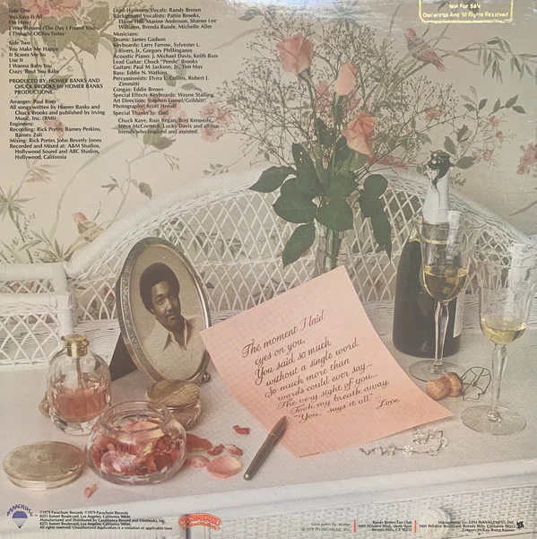 Randy Brown - Intimately (LP, Album, Promo, San) (Very Good Plus (VG+)) - Image 2