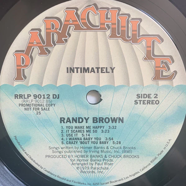 Randy Brown - Intimately (LP, Album, Promo, San) (Very Good Plus (VG+)) - Image 3