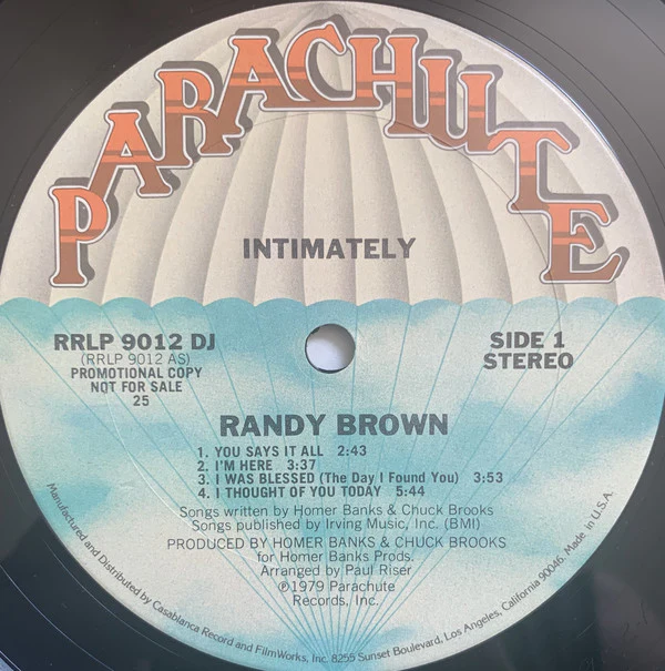 Randy Brown - Intimately (LP, Album, Promo, San) (Very Good Plus (VG+)) - Image 4