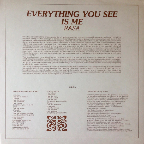 Rasa - Everything You See Is Me (LP, Album) (Very Good Plus (VG+)) - Image 5