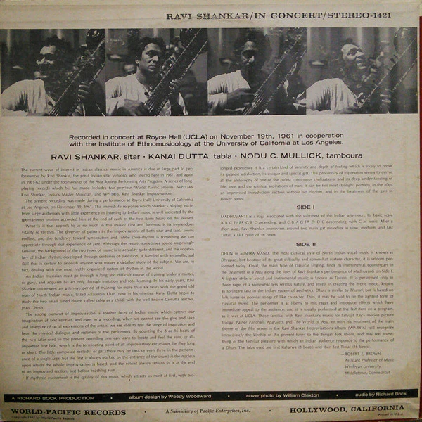 Ravi Shankar - In Concert (LP, Album, RP, Roc) (Good Plus (G+)) - Image 2
