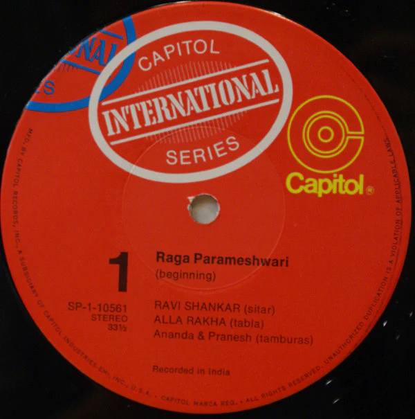 Ravi Shankar - Raga Parameshwari (LP, Album) (Very Good (VG)) - Image 2