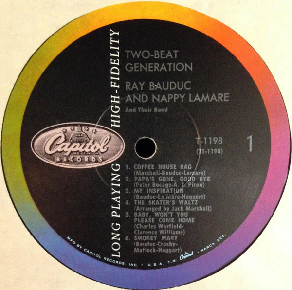 Ray Bauduc, Nappy LaMare - Two-Beat Generation (LP, Mono) (Very Good (VG)) - Image 2