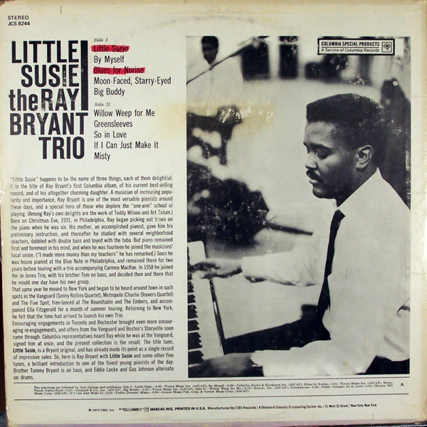Ray Bryant Trio - Little Susie (LP, Album, RE) (Very Good Plus (VG+)) - Image 2