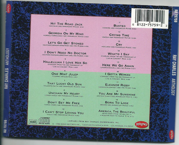 Ray Charles - Anthology (CD, Comp, RE, RM, Spe) (Near Mint (NM or M-)) - Image 2