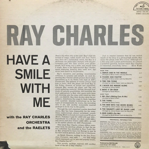 Ray Charles - Have A Smile With Me (LP, Album, RE) (Near Mint (NM or M-)) - Image 2