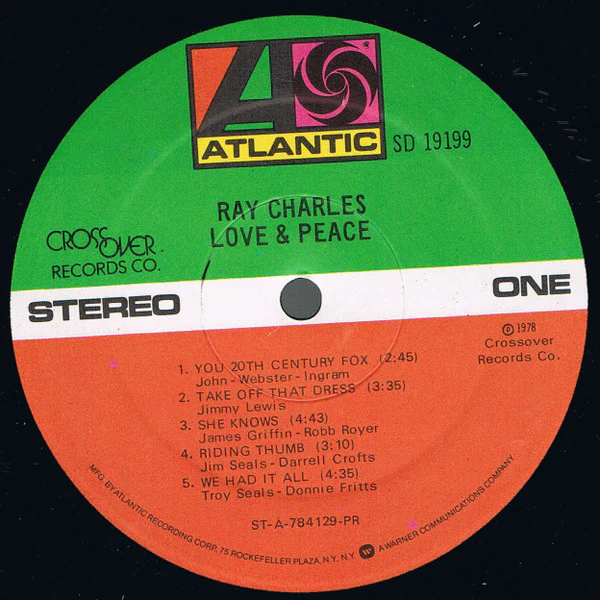 Ray Charles - Love & Peace (LP, Album, PR) (Near Mint (NM or M-)) - Image 2