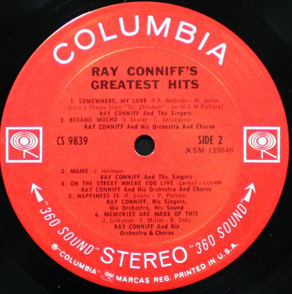 Ray Conniff - Ray Conniff's Greatest Hits (LP, Comp) (Very Good Plus (VG+)) - Image 4