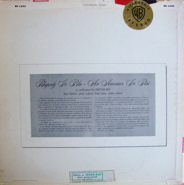 Ray Heindorf - Rhapsody In Blue / An American In Paris (LP, Album) (Very Good Plus (VG+)) - Image 2