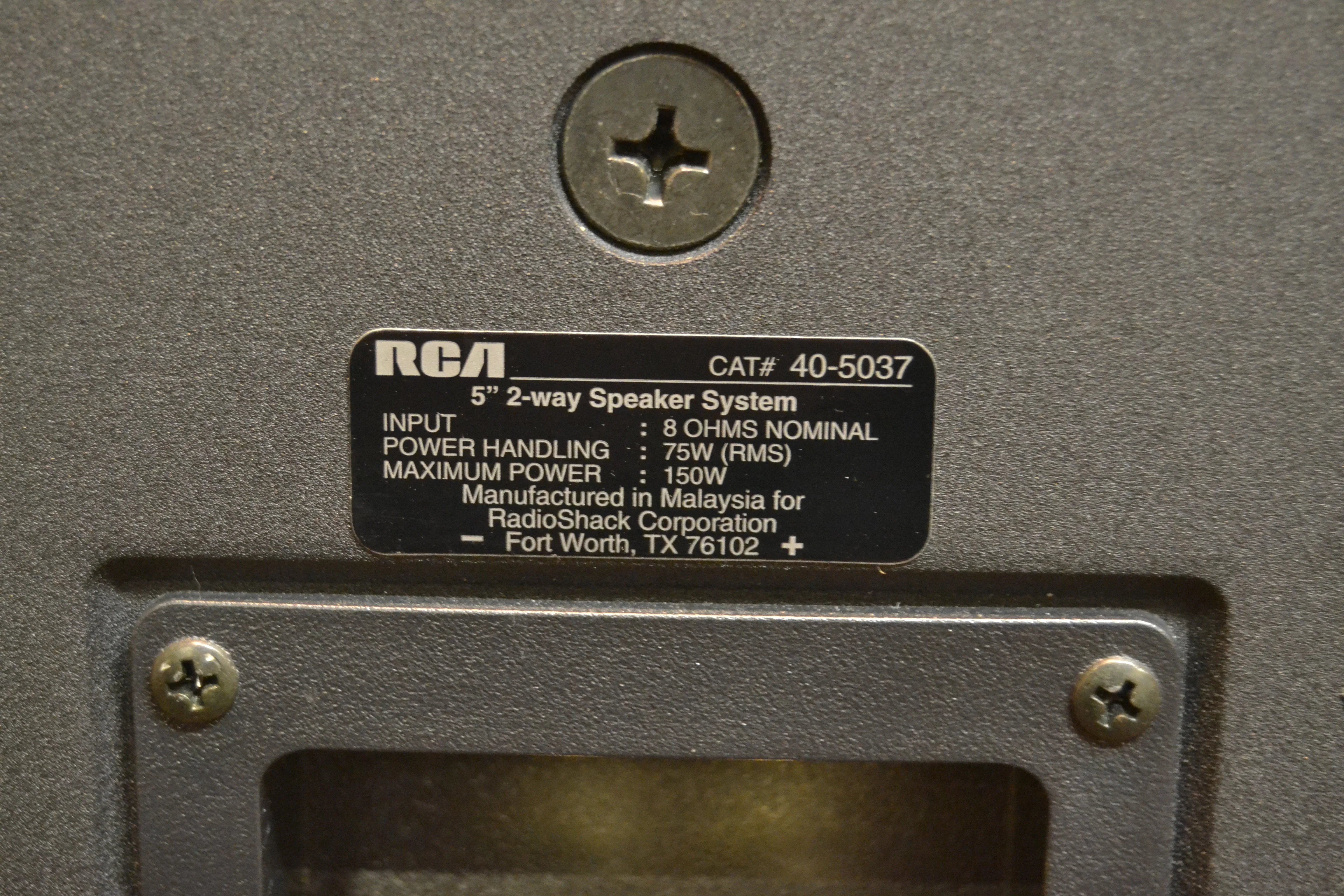 RCA / Optimus 40-5037 Linaeum Ribbon Tweeter Stereo Bookshelf Speakers - Image 5