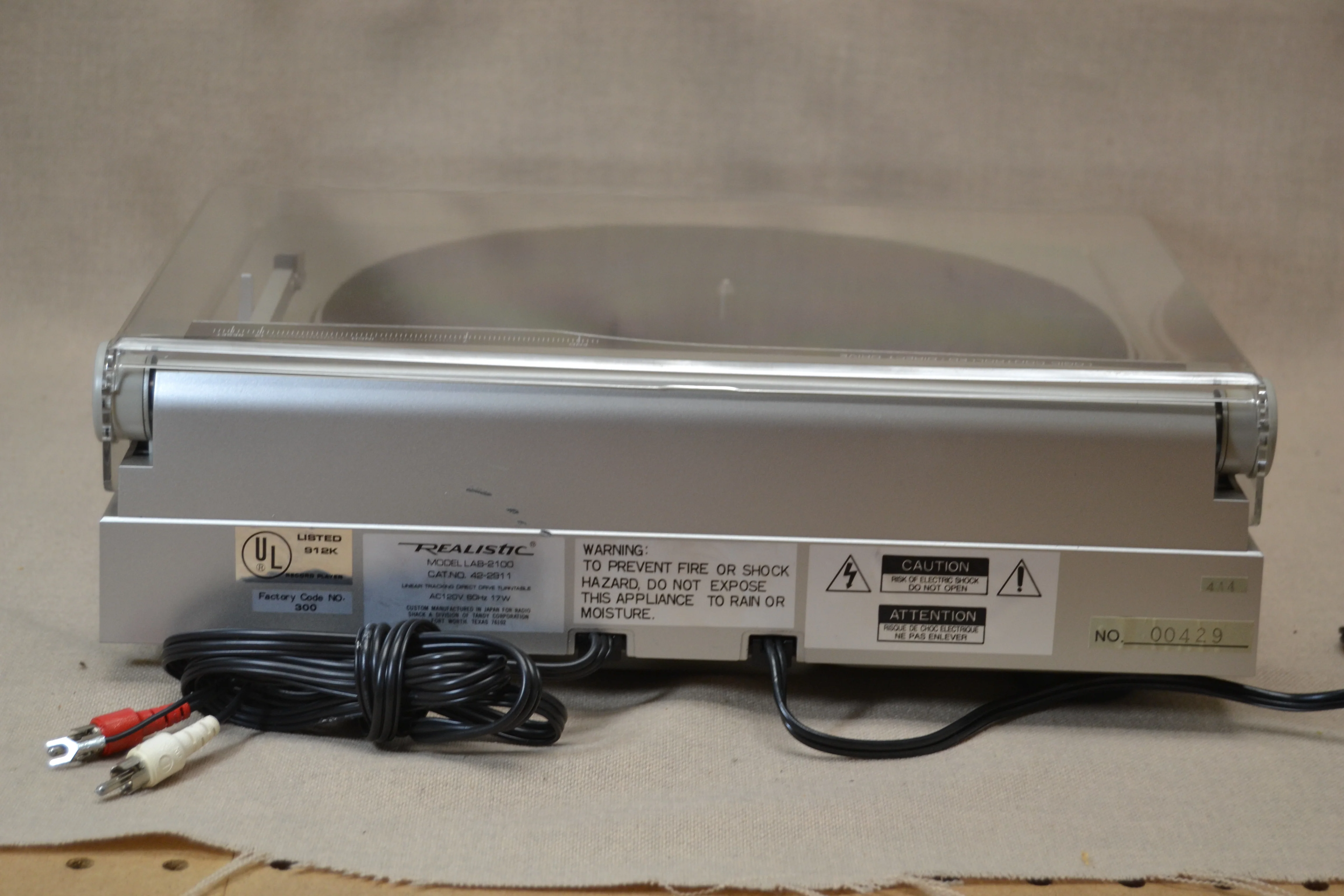 Realistic LAB2100 Linear Tracking Turntable * Box - Image 18