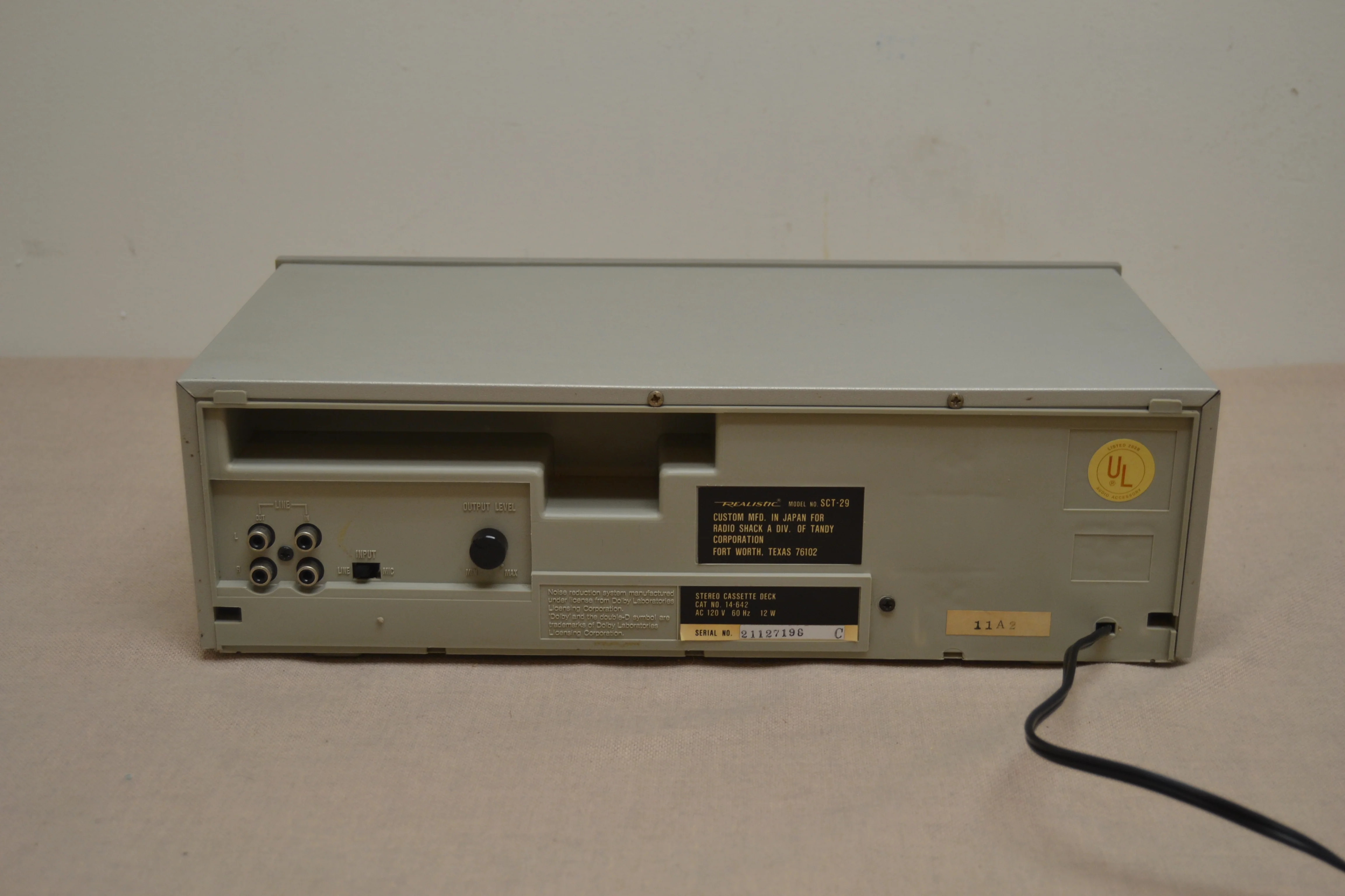 Realistic SCT-29 Single Cassette Deck * Fully Serviced * New Belts - Image 9