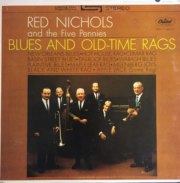Red Nichols And His Five Pennies - Blues And Old-Time Rags (LP) (Near Mint (NM or M-))