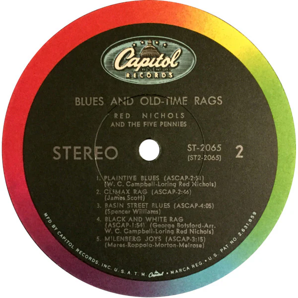 Red Nichols And His Five Pennies - Blues And Old-Time Rags (LP) (Near Mint (NM or M-)) - Image 4