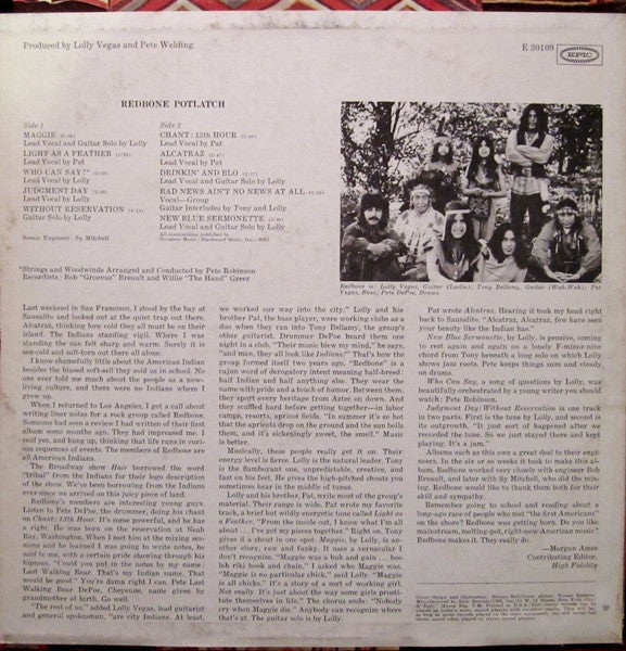Redbone - Potlatch (LP, Album, Pit) (Very Good Plus (VG+)) - Image 2