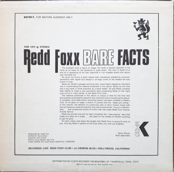 Redd Foxx - Bare Facts (Part One) (LP, Album, RE) (Near Mint (NM or M-)) - Image 2