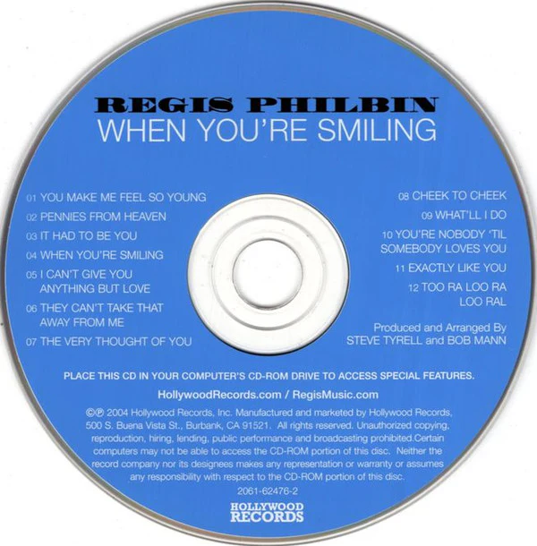 Regis Philbin - When You're Smiling (CD, Album, Enh) (Near Mint (NM or M-)) - Image 3