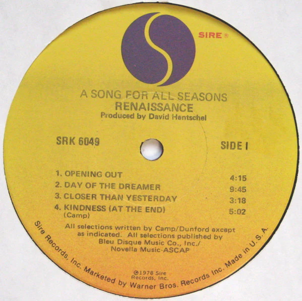 Renaissance - A Song For All Seasons (LP, Album) (Very Good Plus (VG+)) - Image 3