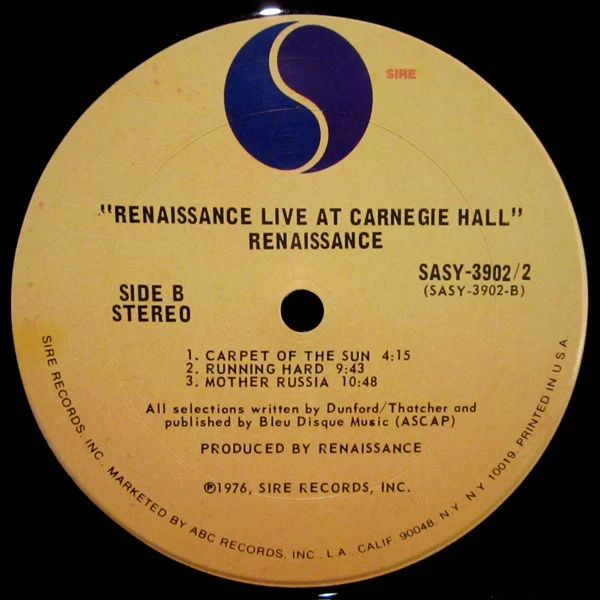 Renaissance - Live At Carnegie Hall (2xLP, Album, Pit) (Near Mint (NM or M-)) - Image 5