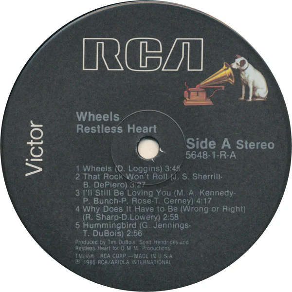 Restless Heart - Wheels (LP, Album) (Very Good Plus (VG+)) - Image 3