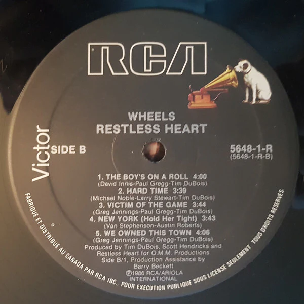 Restless Heart - Wheels (LP, Album) (Very Good Plus (VG+)) - Image 4