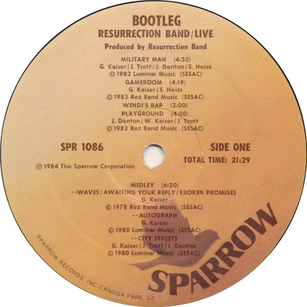 Resurrection Band - Rez Band Live: Bootleg (LP) (Near Mint (NM or M-)) - Image 3