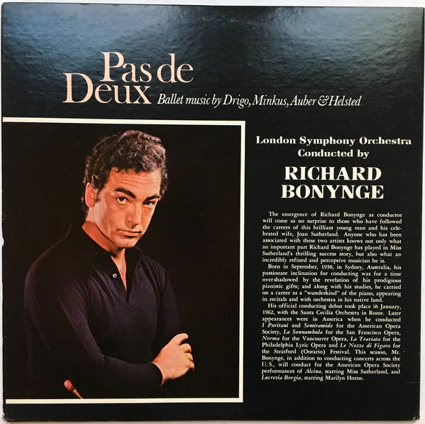Riccardo Drigo, Ludwig Minkus, Daniel-Francois-Esprit Auber & Edvard Helsted, Richard Bonynge ✱ London Symphony Orchestra - Pas De Deux (Ballet Music) (LP) (Near Mint (NM or M-)) - Image 2