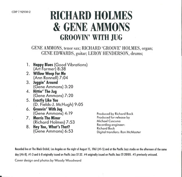 Richard "Groove" Holmes & Gene Ammons - Groovin' With Jug (CD, Comp, RE) (Near Mint (NM or M-)) - Image 5